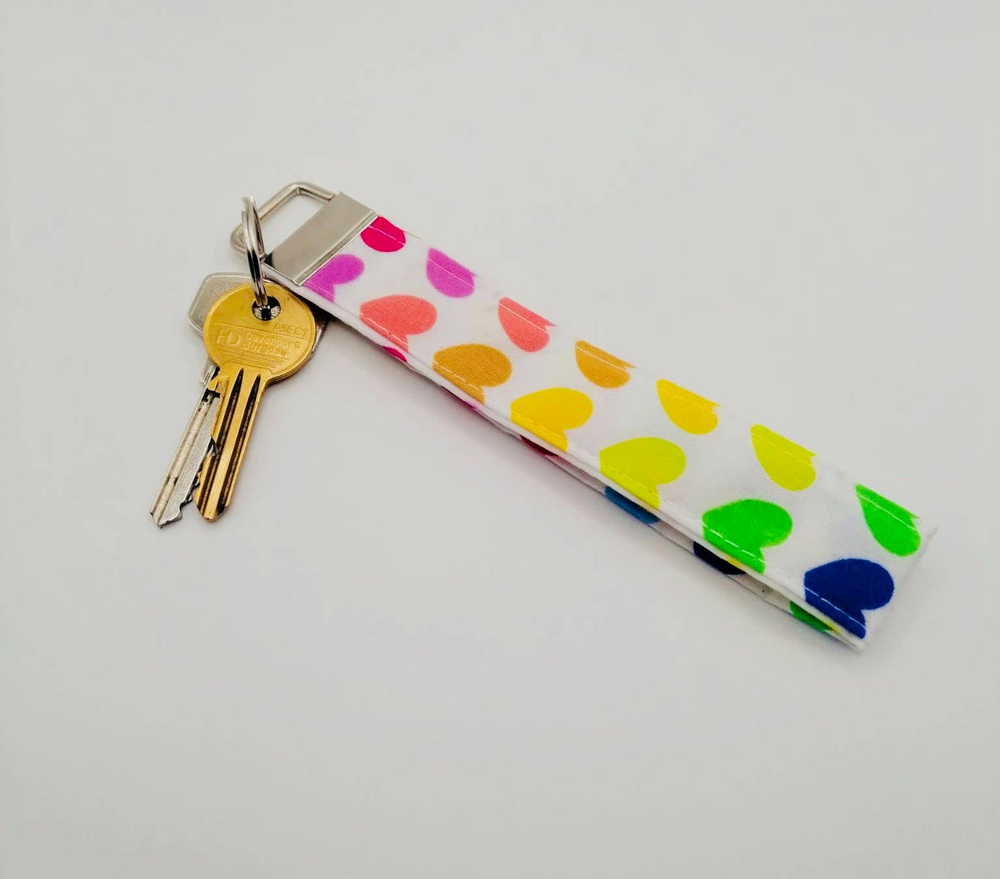 RAINBOW HEART Wristlet Keychain