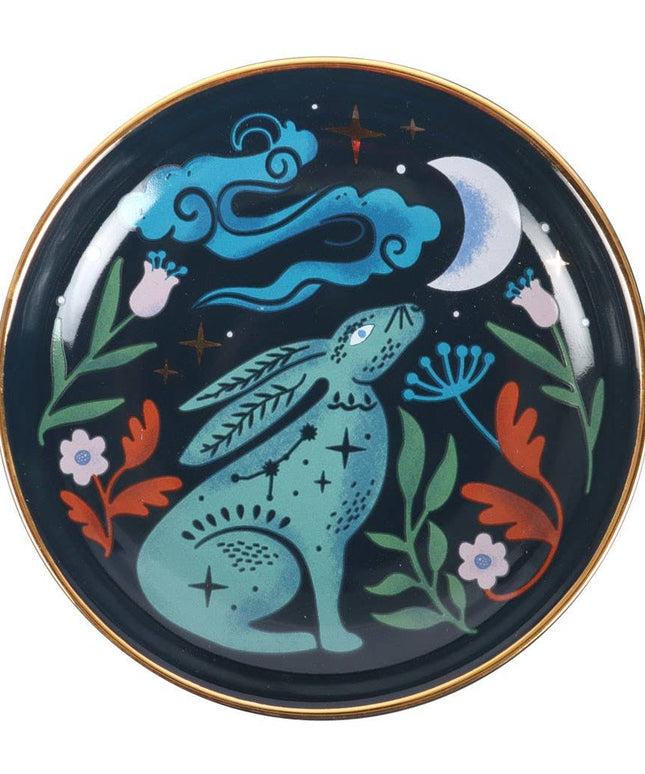 Mystical Midnight Hare Trinket Dish
