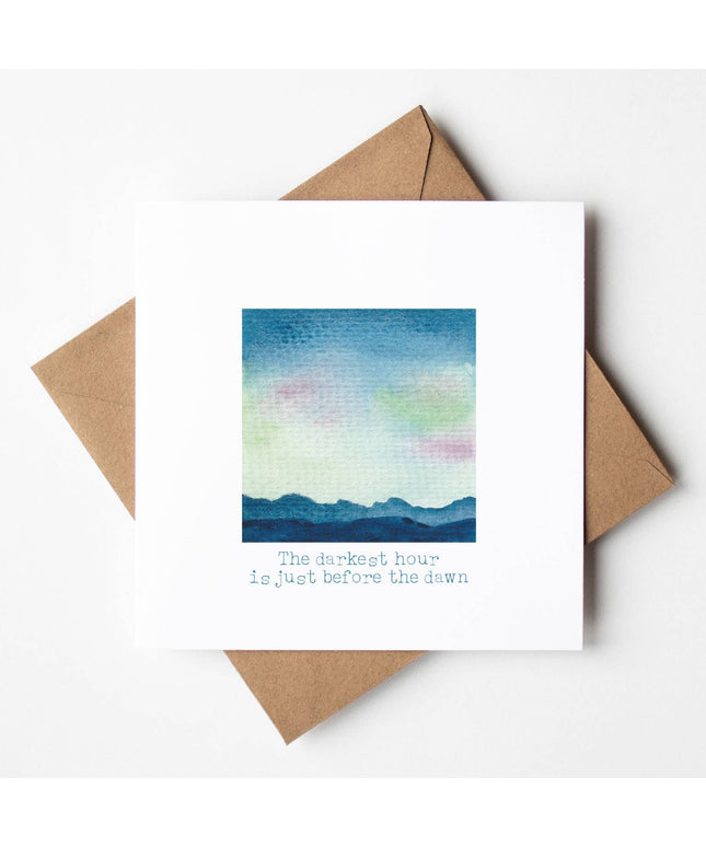 'Darkest hour is just before dawn' Scottish Watercolour Card