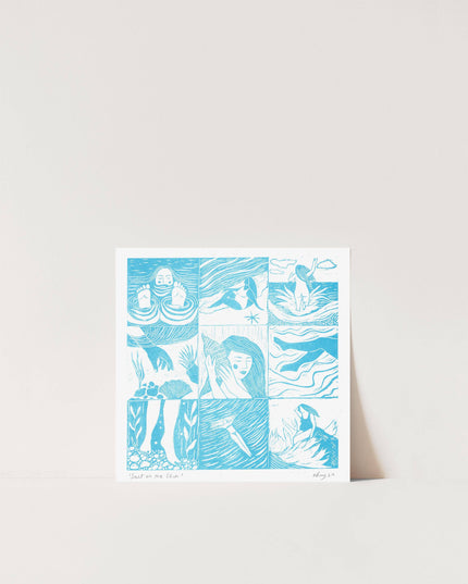 Salt on the Skin Riso Print *sea, seaside, swimmer, ocean*