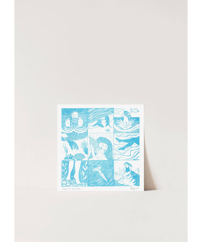 Salt on the Skin Riso Print *sea, seaside, swimmer, ocean*