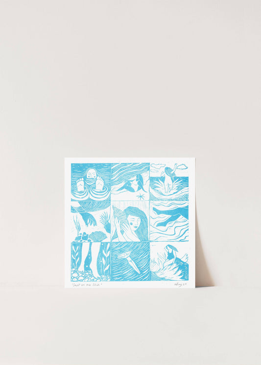 Salt on the Skin Riso Print *sea, seaside, swimmer, ocean*