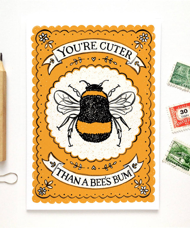 Bee Card - Lino Art