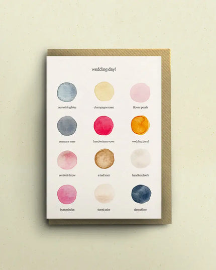 Wedding Day Colour Palette Greetings Card
