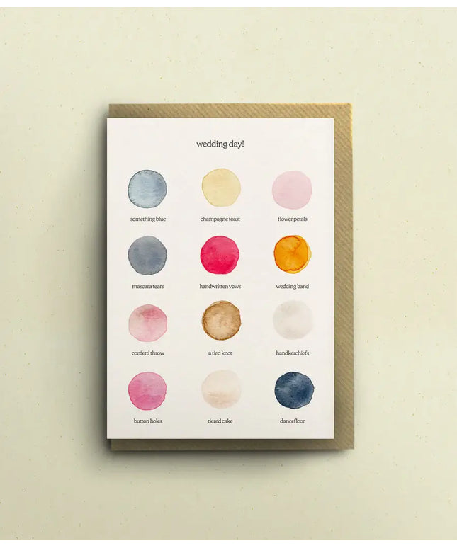Wedding Day Colour Palette Greetings Card