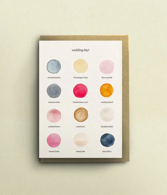 Wedding Day Colour Palette Greetings Card