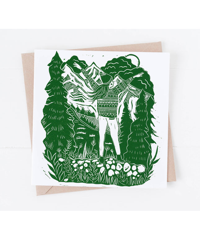 In Her Element Card ,**hiking art, walking, nature, woods**
