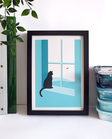 Watching Through The Window, Cat Print