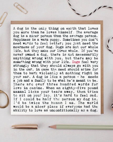 Dog Quotes Card For Pet Lovers