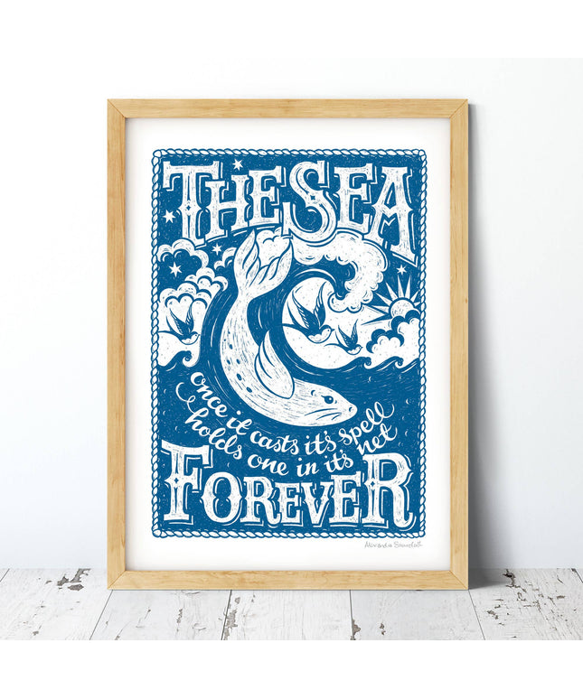 The Sea Nautical Print - A4
