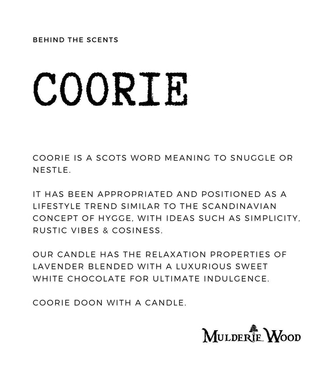 Coorie (Snuggle) Chocolate & Lavender Cosy Scottish Candle