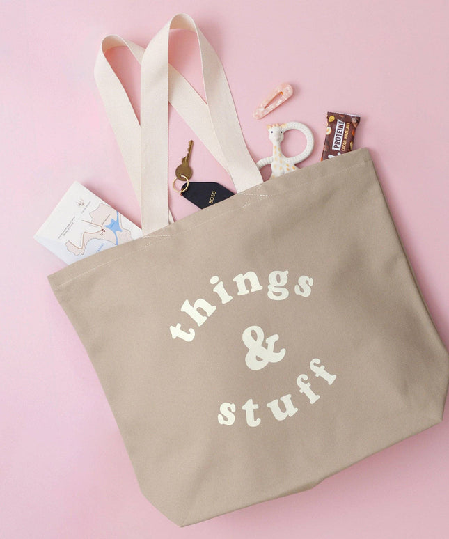Things & Stuff - Stone Canvas Tote Bag