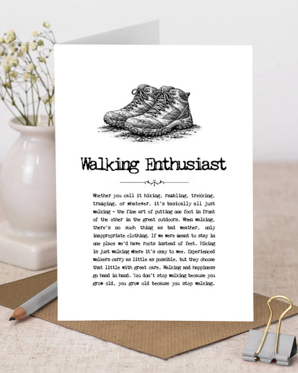 Walking Enthusiast Outdoorsy Quotes Card