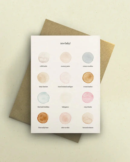 New Baby Colour Palette Greetings Card