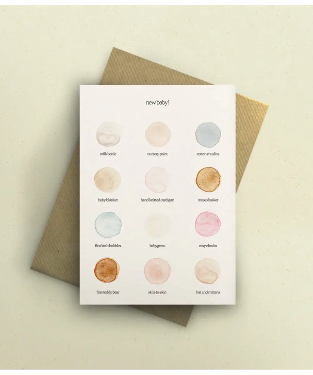 New Baby Colour Palette Greetings Card