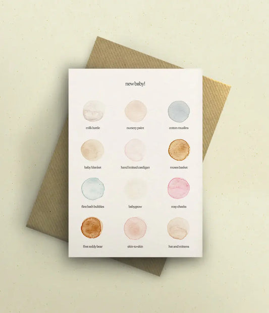 New Baby Colour Palette Greetings Card