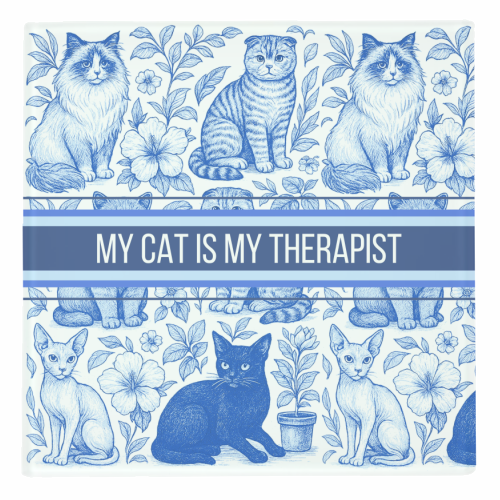 Coasters 'My Cat Is My Therapist toile'