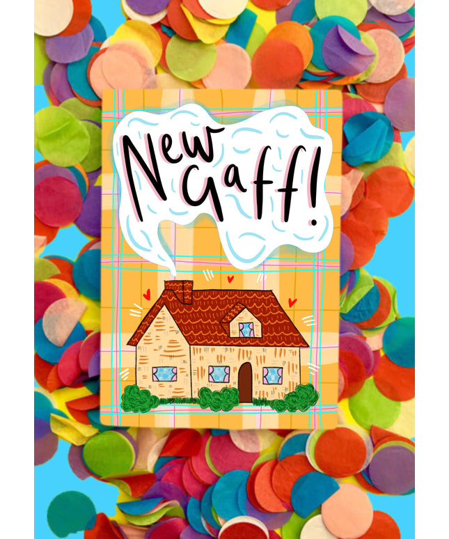 ‘New Gaff!' A6 Greetings Card