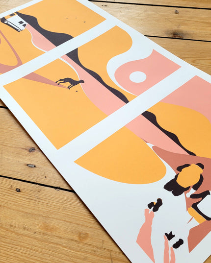 Last Trip Of Summer - Orange - Dog A4 Screenprint