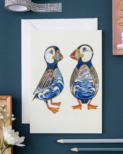 Puffins Art Card