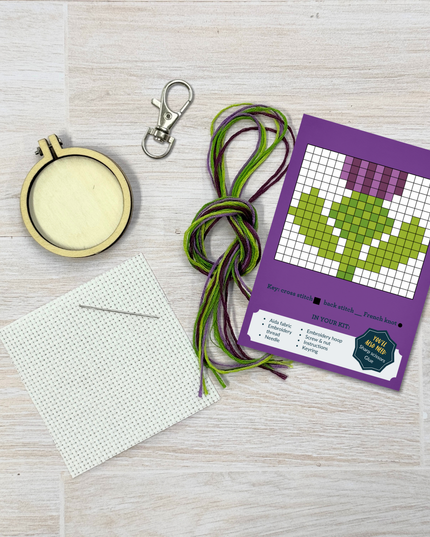 'Thistle Make You Smile' Mini Matchbox Cross Stitch Kit