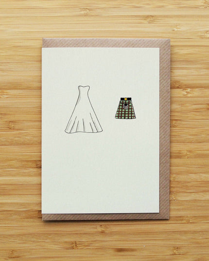 Scottish Wedding Card - Scotland - Kilt - Recycled Card