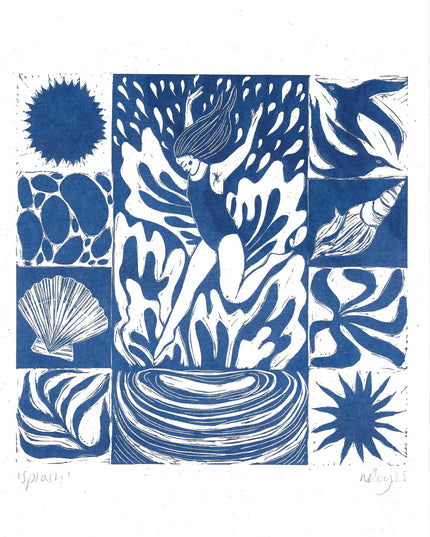 Splash Riso Art Print *swimming, Coldwater, nature love*