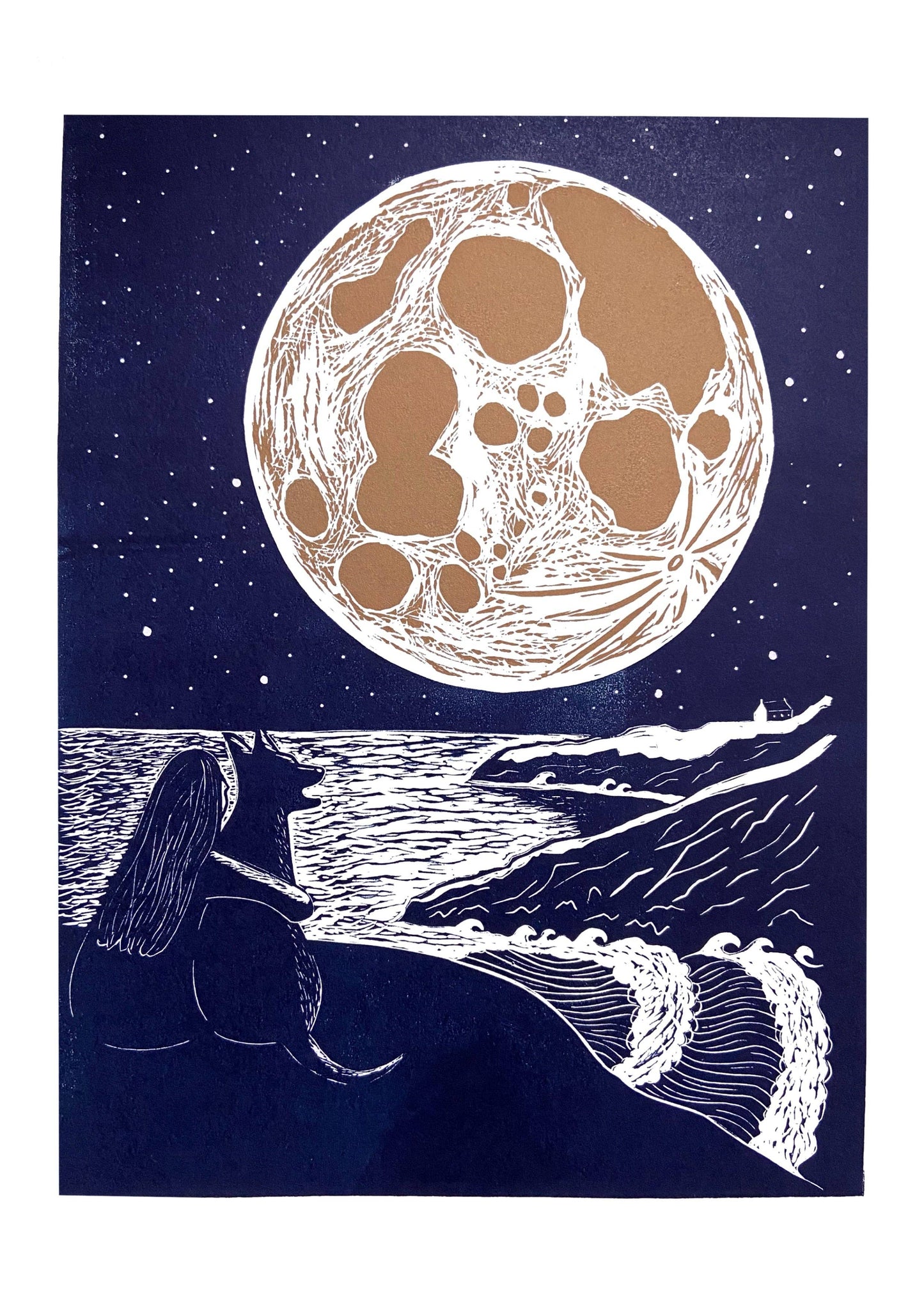 Moon Gazing Greetings Card