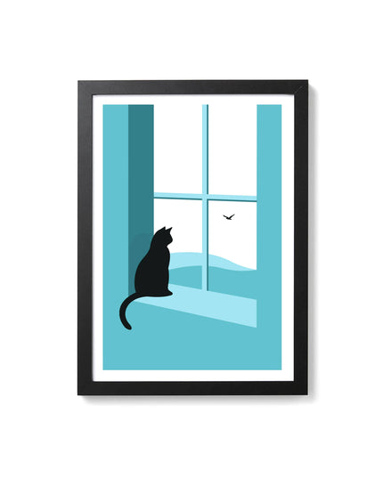 Watching Through The Window, Cat Print
