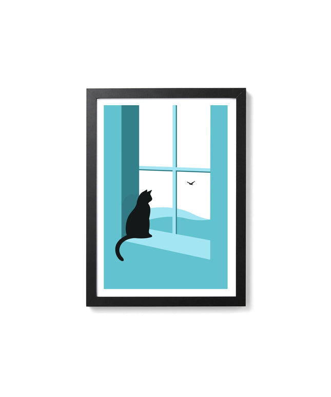 Watching Through The Window, Cat Print