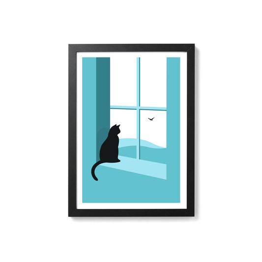 Watching Through The Window, Cat Print