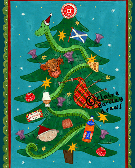 Scottish Christmas Tree Festive Card