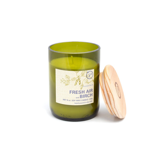 Eco Recycled Glass Candle - Fresh Air & Birch Scent