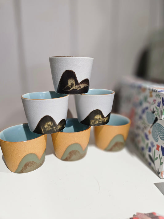 Ceramic Mountain Design Espresso Cups