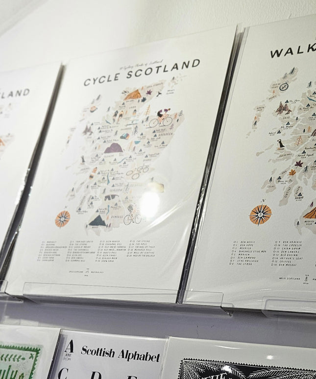 Illustrated A3 Map Checklist Prints - WALK/CYCLE/SWIM