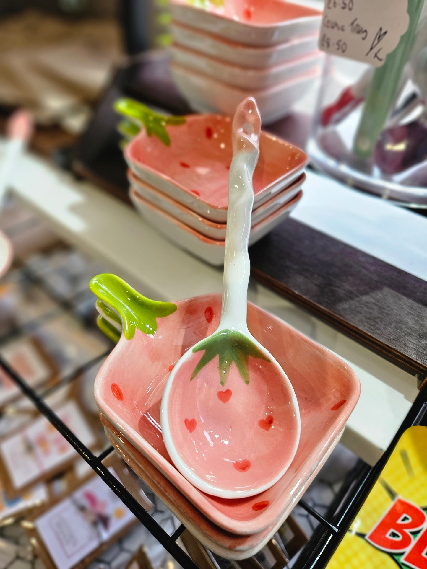 Ceramic Spoons and Trays - Pinks