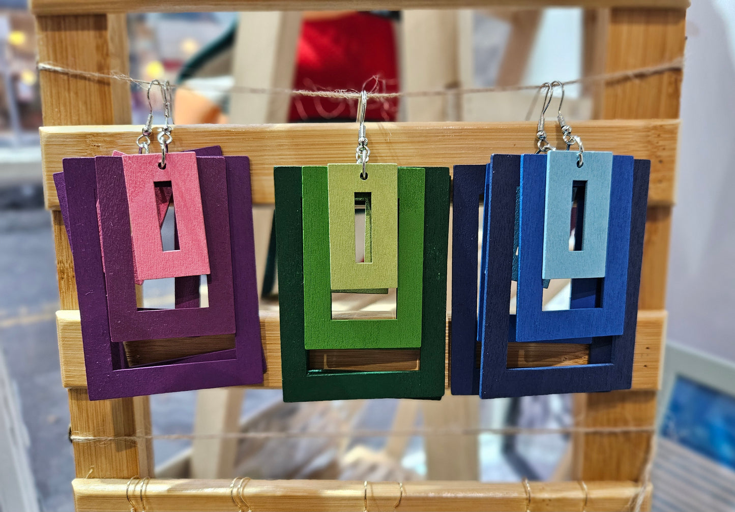 Colourful Wooden Earrings