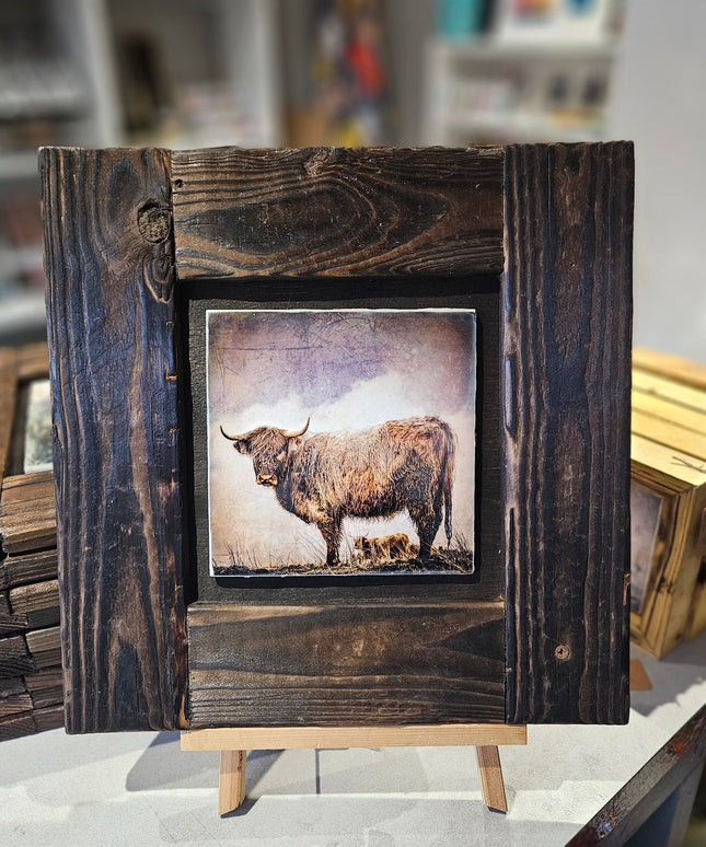 WOODEN ARTWORD - Framed Photo Encaustic Art The Coo