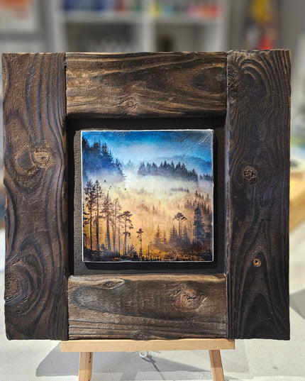 WOODEN ARTWORD - Framed Photo Encaustic Art Dukes View Aberfoyle