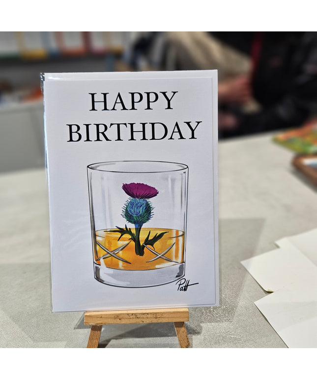 Scottish Whisky & Thistle Greeting Card