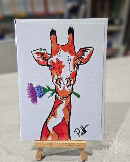 Giraffe/Thistle Greeting Card