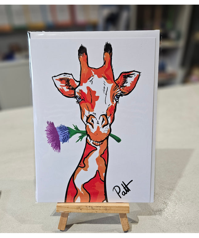 Giraffe/Thistle Greeting Card