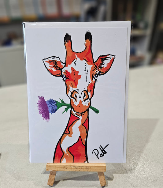 Giraffe/Thistle Greeting Card