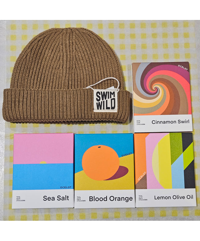 Swim Wild Hat & Artisan Chocolate Set