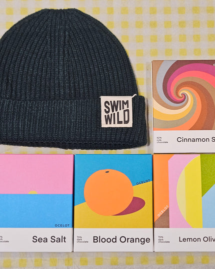 Swim Wild Hat & Artisan Chocolate Set