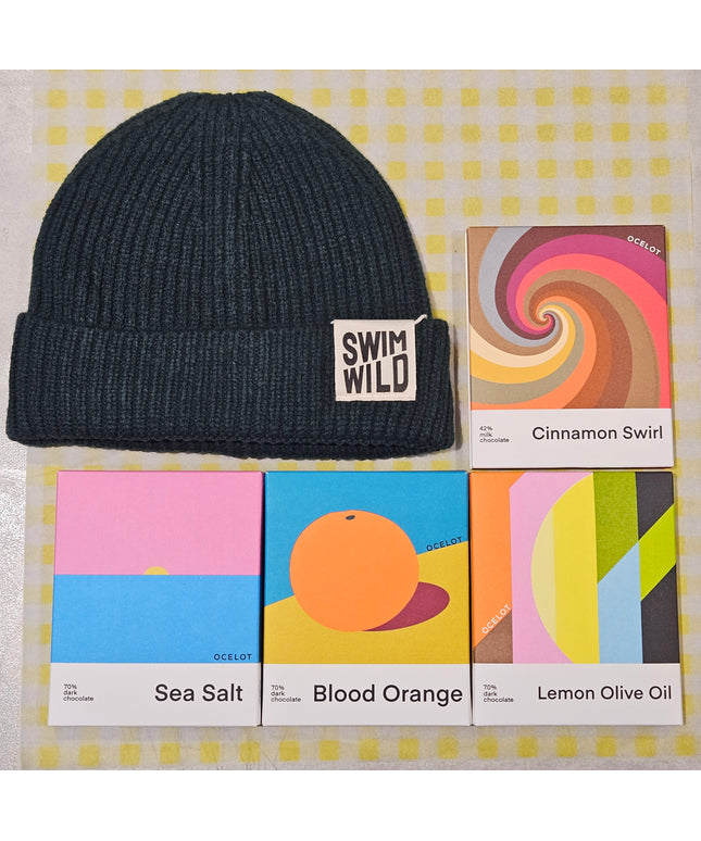 Swim Wild Hat & Artisan Chocolate Set