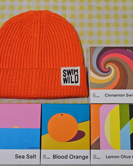 Swim Wild Hat & Artisan Chocolate Set