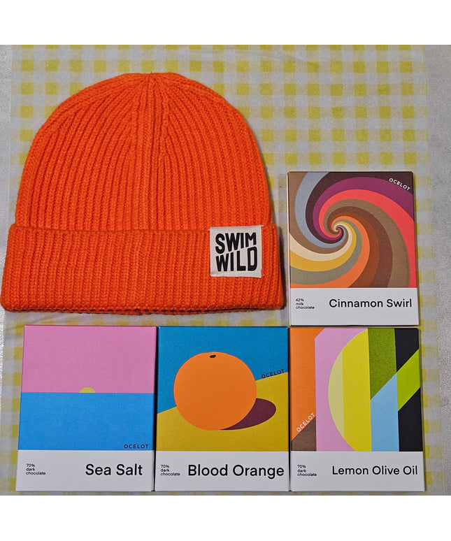 Swim Wild Hat & Artisan Chocolate Set