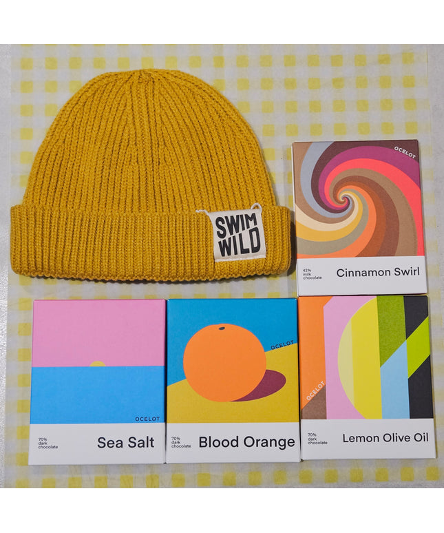 Swim Wild Hat & Artisan Chocolate Set