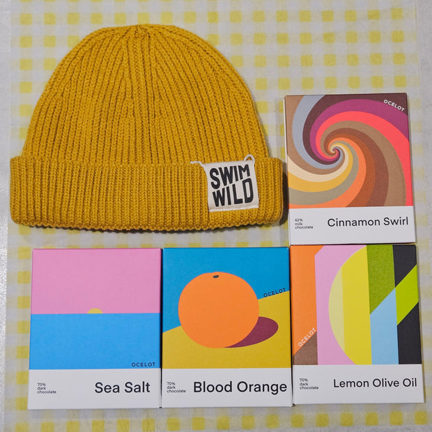 Swim Wild Hat & Artisan Chocolate Set